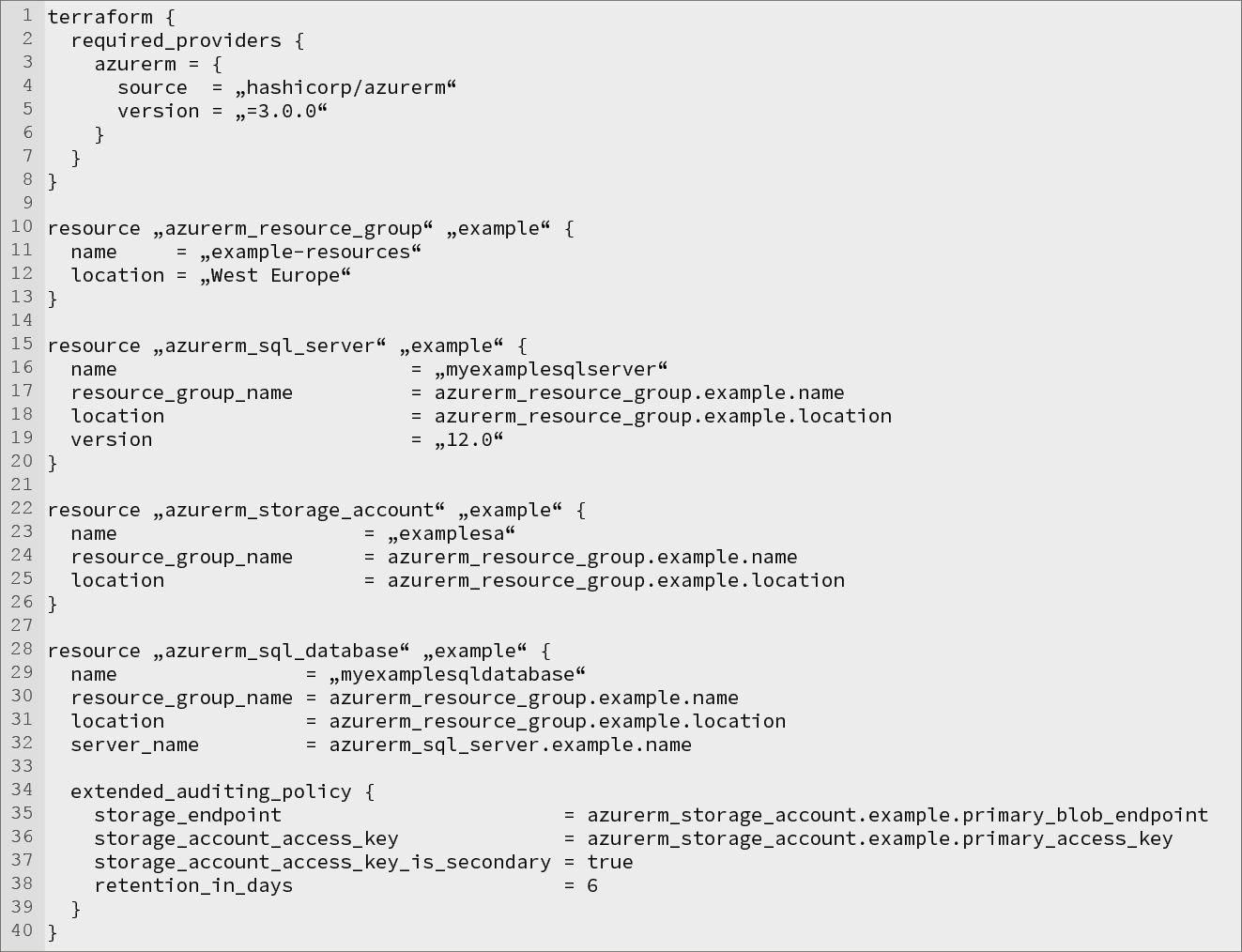 Codebeispiel 1 Terraform