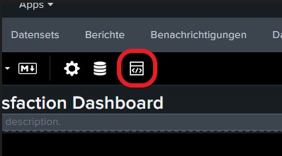 Öffnen des Quellcode-Editors im Dashboard Studio