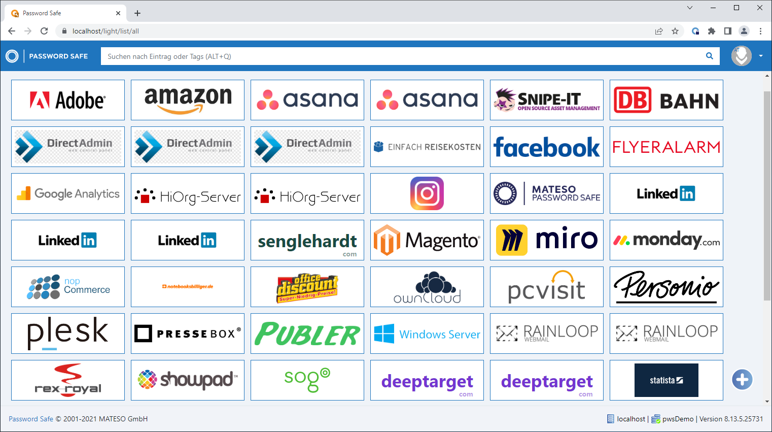 Darstellung des LightClient im WebClient