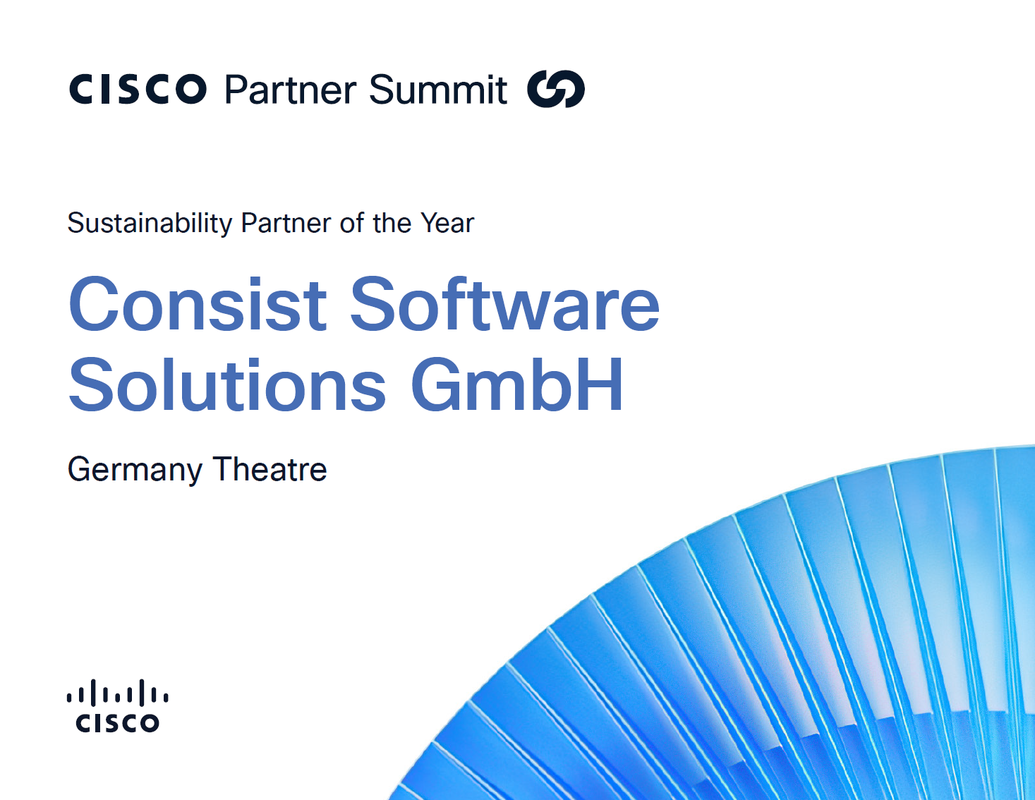 Consist ist Cisco Sustainability Partner of the Year 2025_Germany