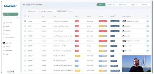 Webinar-Screenshot Screenshot vom SysAid-Webinar mit Jan Liebig