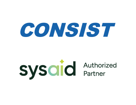 Das Logo von Consist steht über dem Logo der SysAid-Partnerschaft.