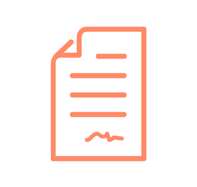 Unterschrift Icon, das ein Blatt mit Text und einer Unterschrift zeigt.
