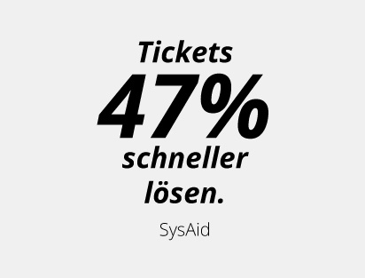 SysAid ermöglicht, Tickets bis zu 47% schneller zu lösen.